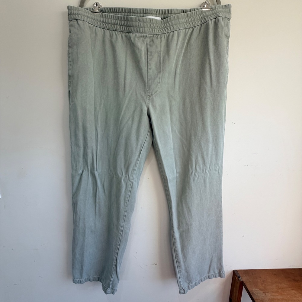 Goodfellow Co Elastic Waist Pants Men XL Sage Green Twill Stretch Minimalist
